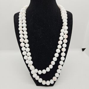 layered faux angel skin coral beaded necklace with removable rose pin clasp